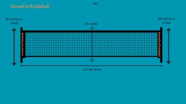 Official Pickleball Net dimensions with markings
